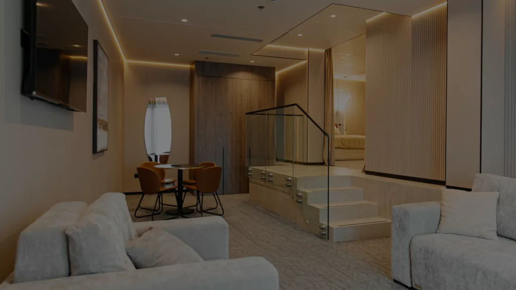 Deluxe beachfront suite at Hotel Medistone in Omis, Croatia
